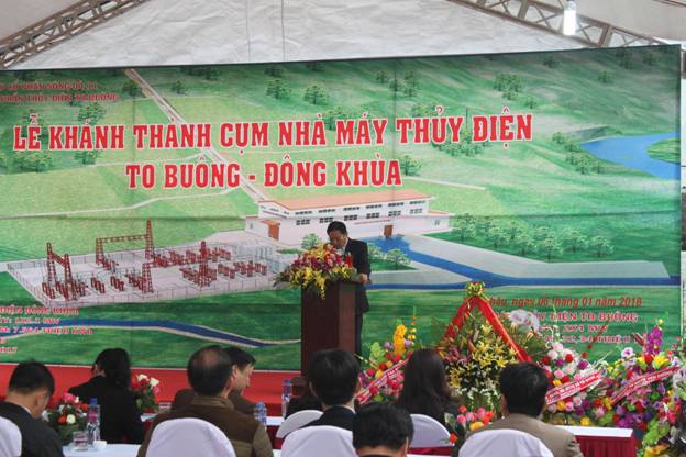 đ/c Bùi Đức Hải - Phó chủ tịch UBND Tỉnh Sơn La phát biểu tại buổi lễ khánh thành
